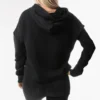 Sudadera con capucha deportiva y casual de punto, color negro
