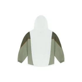 Sudadera con capucha holgada de punto con colores contrastantes irregulares, estilo retro, en blanco Sudadera con capucha holgada de punto con colores contrastantes irregulares, estilo retro, en blanco