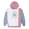 Sudadera con capucha oversize con bloques de color – Tallas asiáticas «Pink Aura»