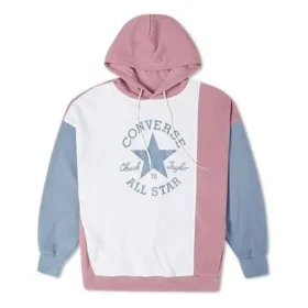 Sudadera con capucha oversize con bloques de color – Tallas asiáticas «Pink Aura»
