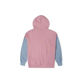 Sudadera con capucha oversize con bloques de color – Tallas asiáticas «Pink Aura»