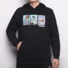 Sudadera con capucha y estampado de cómic, tallas asiáticas «Negro»