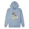 Sudadera con capucha y estampado de gotas de pintura, tallas asiáticas «Vintage Blue»