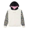 Sudadera con capucha y estampado de leopardo arcoíris, tallas asiáticas, «Off White»