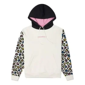 Sudadera con capucha y estampado de leopardo arcoíris, tallas asiáticas, «Off White»