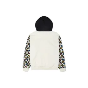 Sudadera con capucha y estampado de leopardo arcoíris, tallas asiáticas, «Off White»