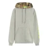 Sudadera con capucha y estampado en contraste, tallas asiáticas «Gris»