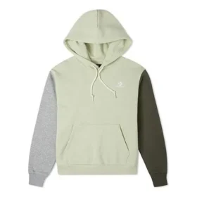 Sudadera con capucha y estrella bordada en forma de chevrón, tallas asiáticas «Olive»