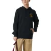 Sudadera con capucha y logotipo de montaña, tallas asiáticas «Negro»
