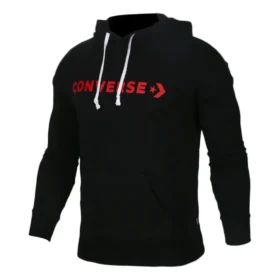 Sudadera con capucha y logotipo grande Tallas asiáticas «Negro»