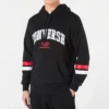 Sudadera con capucha y texto universitario Tallas asiáticas «Black»