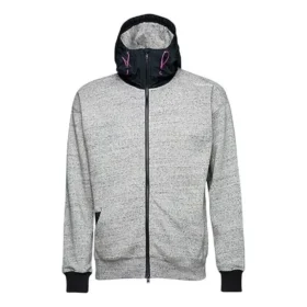 Sudadera con cremallera completa de tejido mixto Tallas asiáticas «Gris»