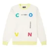 Sudadera con cuello redondo y estampado de letras en contraste, talla asiática, «Blanco»