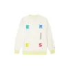 Sudadera con cuello redondo y estampado de letras en contraste, talla asiática, «Blanco»