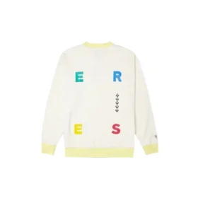 Sudadera con cuello redondo y estampado de letras en contraste, talla asiática, «Blanco»