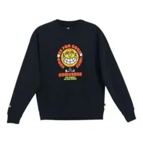 Sudadera con cuello redondo y estampado «GOOD TIMES» Tallas asiáticas «Negro»