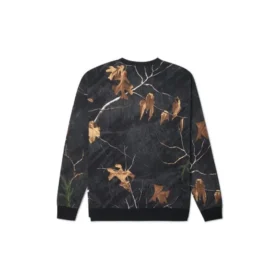 Sudadera de cuello redondo con estampado Realtree, tallas asiáticas «Negro»
