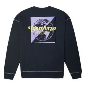 Sudadera de cuello redondo con estampado Renew, tallas asiáticas, «Negro»