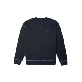 Sudadera de cuello redondo con estampado Renew, tallas asiáticas, «Negro»