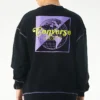 Sudadera de cuello redondo con estampado Renew, tallas asiáticas, «Negro»