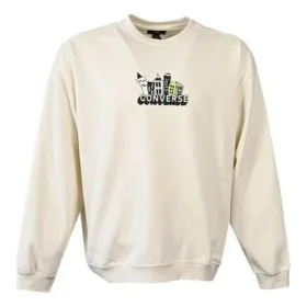 Sudadera de cuello redondo con estampado Spring Up, tallas asiáticas «Egret»