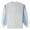 Sudadera de cuello redondo con parches de denim, tallas asiáticas «Azul»