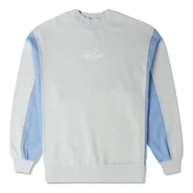 Sudadera de cuello redondo con parches de denim, tallas asiáticas «Azul»