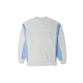 Sudadera de cuello redondo con parches de denim, tallas asiáticas «Azul»