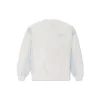 Sudadera de cuello redondo con parches de denim Tallas asiáticas «Blanco»