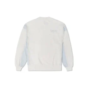 Sudadera de cuello redondo con parches de denim Tallas asiáticas «Blanco»