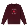 Sudadera de felpa de cuello redondo Go-To Chuck Taylor All Star con parche, corte estándar, tallas asiáticas, «Burgundy»
