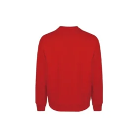 Sudadera unisex con cuello redondo y estampado de logotipo, color rojo