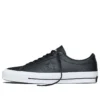 Zapatillas bajas de cuero unisex One Star Negro/Blanco