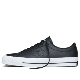 Zapatillas bajas de cuero unisex One Star Negro/Blanco