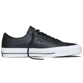 Zapatillas bajas de cuero unisex One Star Negro/Blanco