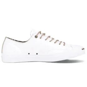 Zapatillas bajas de skate casual unisex Jack Purcell, resistentes al desgaste y antideslizantes, en color blanco