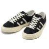 Zapatillas bajas unisex de ante con estrellas y rayas, color negro