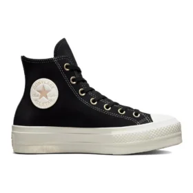 Zapatillas Chuck Taylor All Star de caña alta con plataforma, ante y tachuelas «Negro»