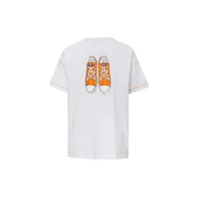 Zapatillas de lona con estampado del logotipo, manga corta, blancas