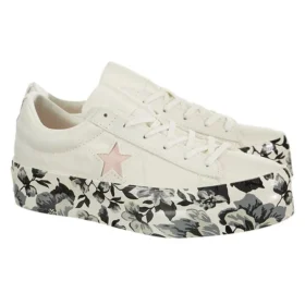 Zapatillas One Star Platform Ox de lona Blanco/Negro/Rosa